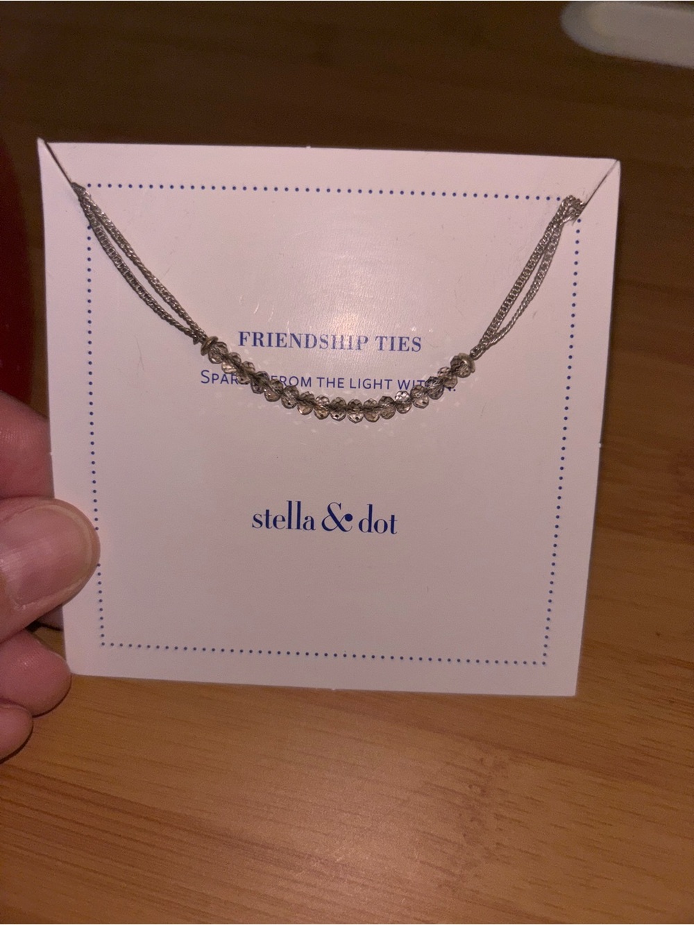 Stella & Dot Silver Crystal Friendship Ties Bracelet